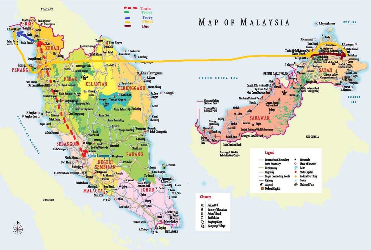 kart av malaysia buss