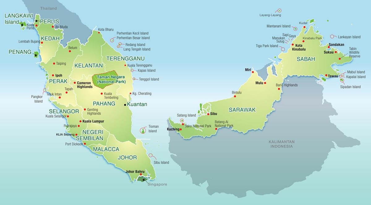 kart av malaysia fjell