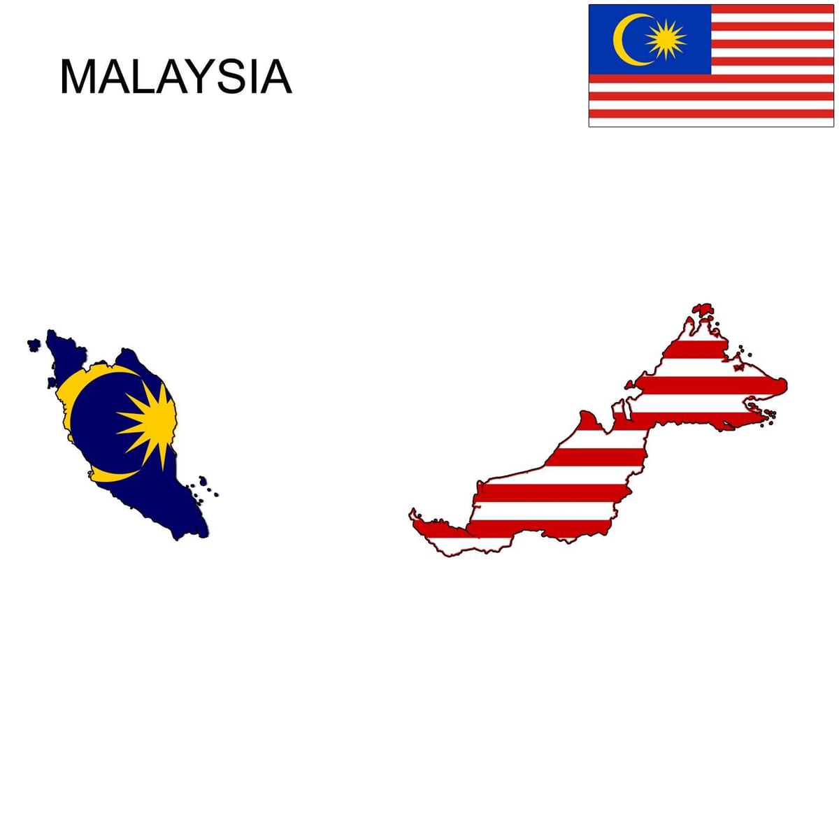kart av malaysia flagg
