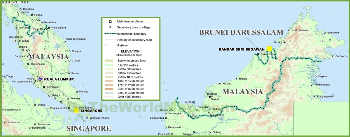 malaysia geografi kart