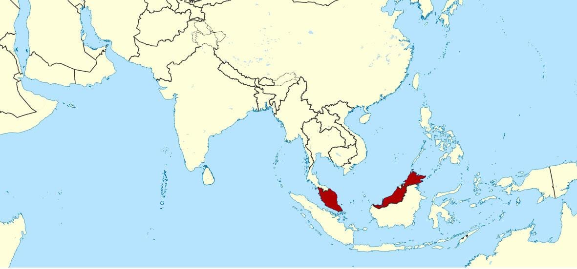 kart som viser malaysia