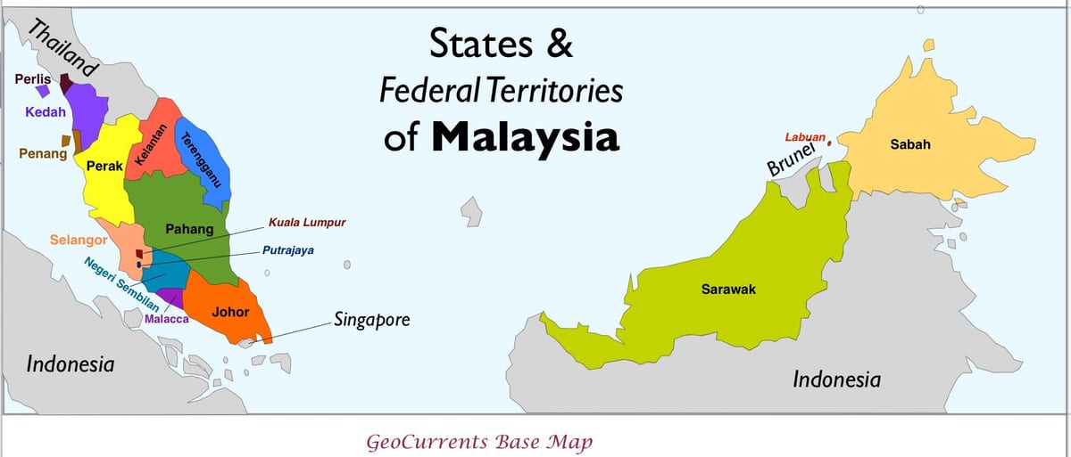 kart av malaysia provinsen