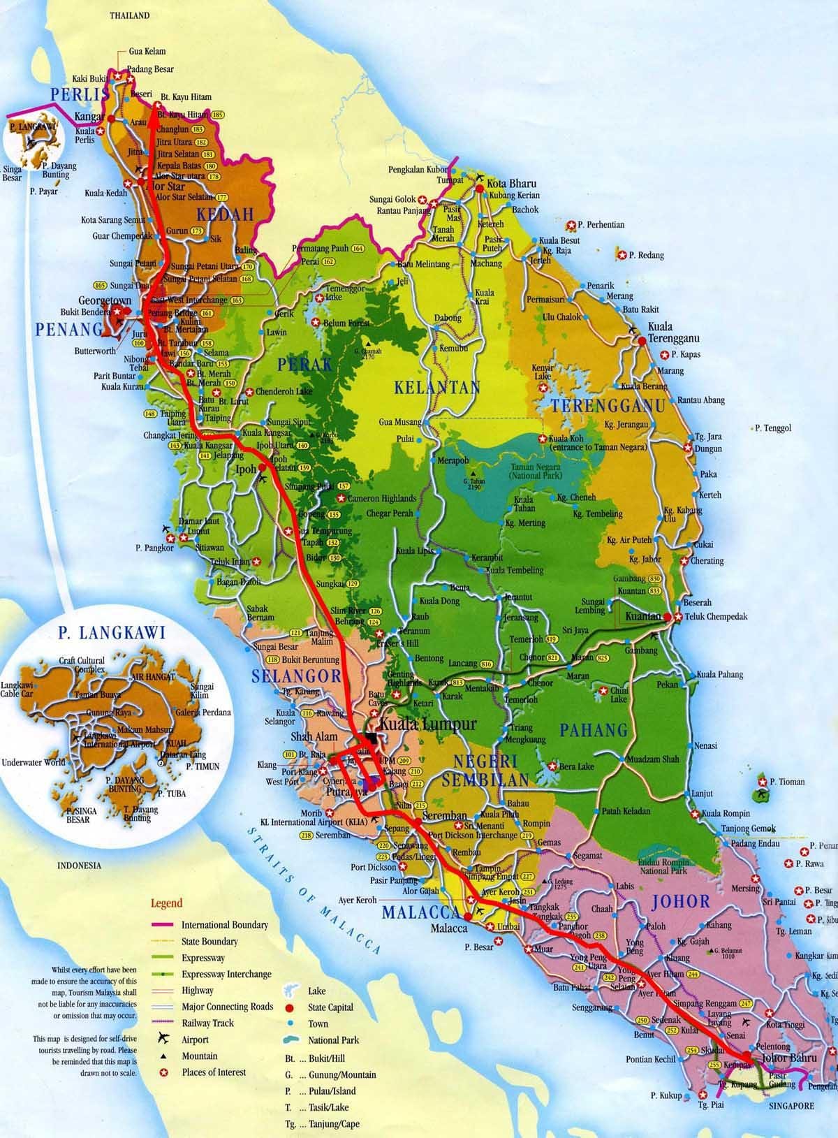 kart over sør-malaysia