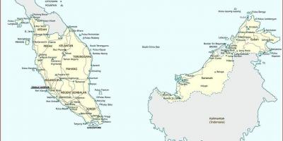 Detaljert kart over malaysia