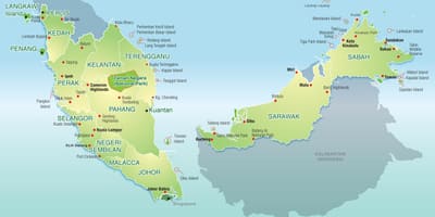 Kart av malaysia fjell