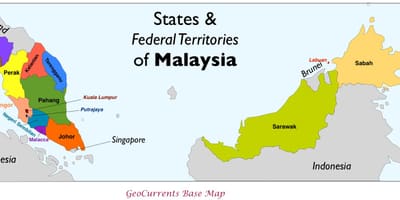 Kart av malaysia provinsen