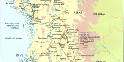 Kart over delstaten perak, malaysia