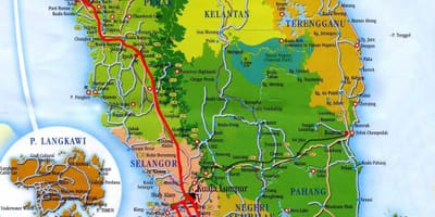 Kart over sør-malaysia